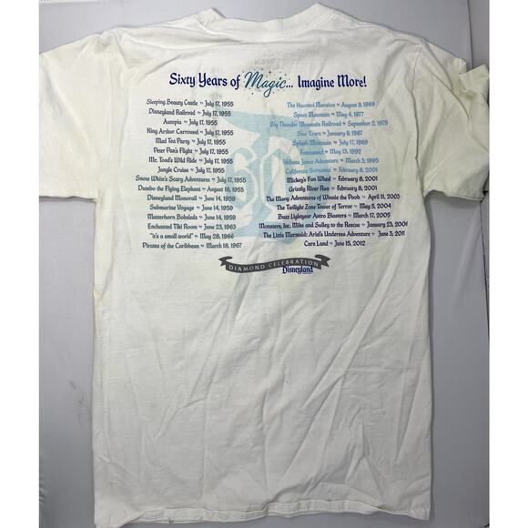 Disneyland Walt Disney World by Hanes 60 Years of Magic Tshirt size S Pre-Owned - Picture 2 of 7
